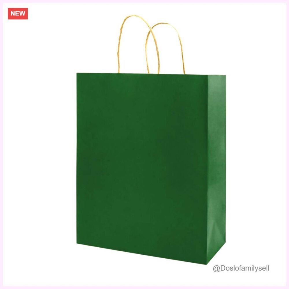 50 Pack Kraft Paper Gift Bags with Handles, 5.25x3.25x8 Inches